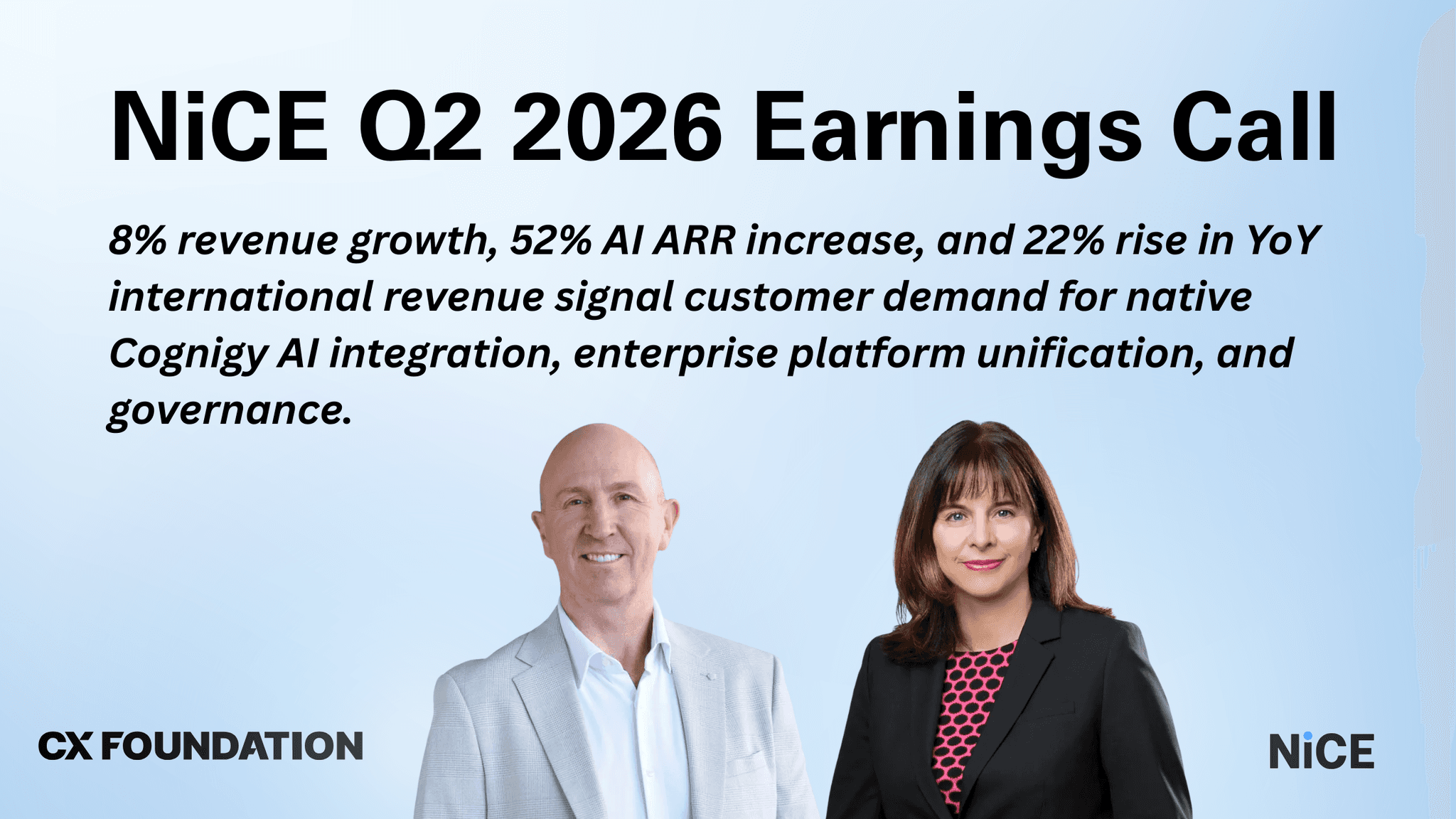 NiCE Q2 2026 Earnings Call: 8% Revenue Growth, 12.6% Cloud Revenue Increase, International Revenue Rises 22%
