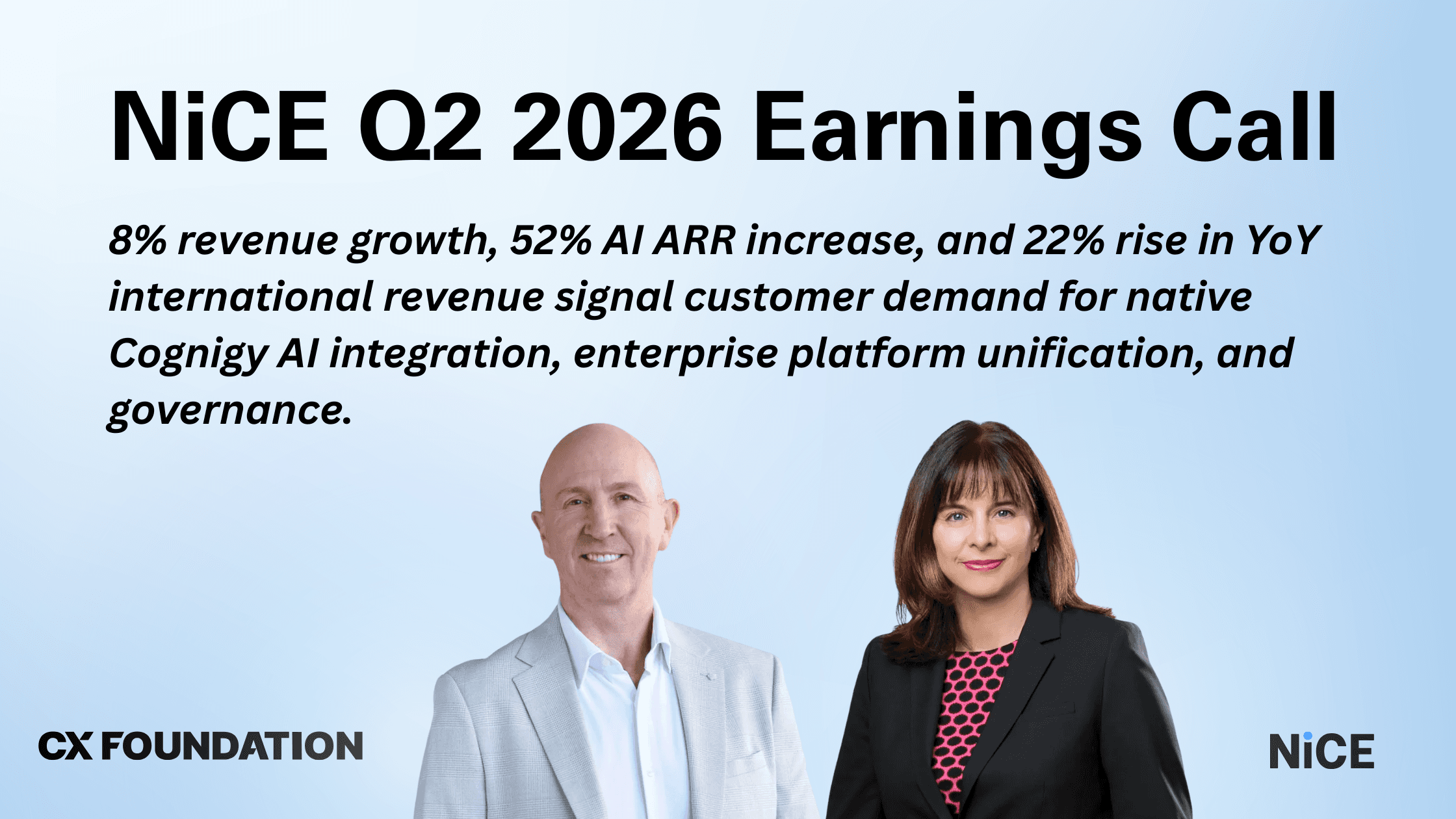 NiCE Q2 2026 Earnings Call: 8% Revenue Growth, 12.6% Cloud Revenue Increase, International Revenue Rises 22%